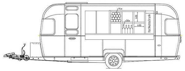Планировка трейлера Фургон-бар Airstream